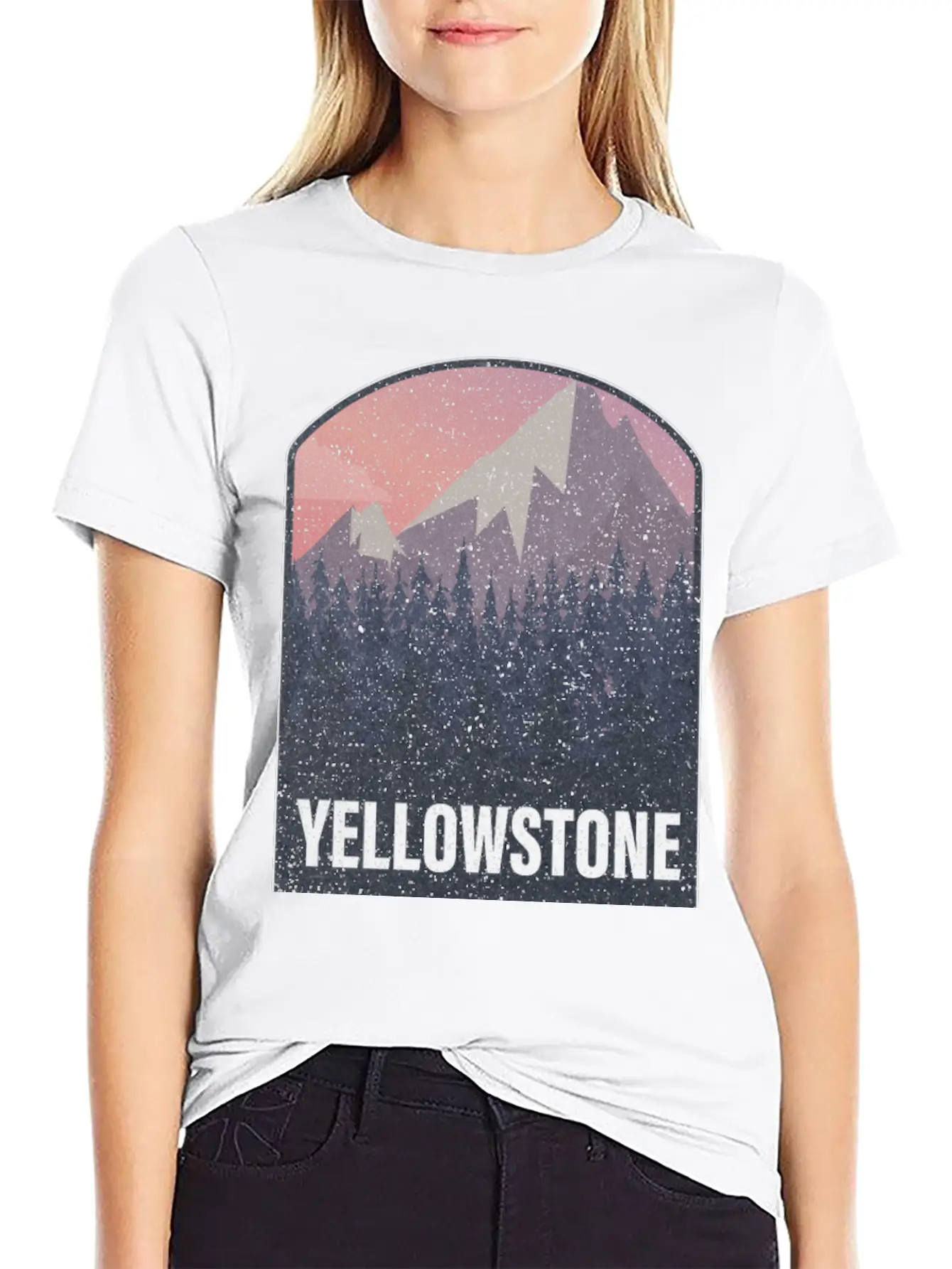 Yellowstone National Park Utah Forest Mountains Casual Graphic T-Shirt – Simple And Comfortable Daily Wear