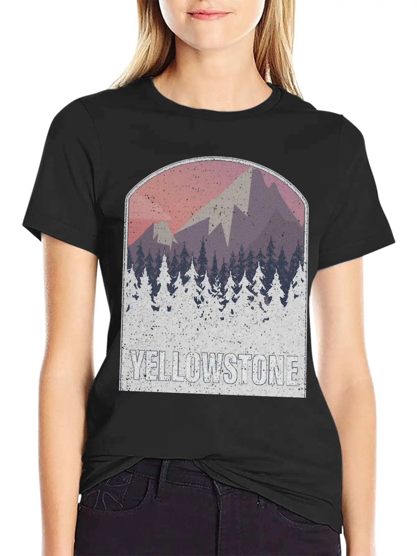 Yellowstone National Park Utah Forest Mountains Casual Graphic T-Shirt – Simple And Comfortable Daily Wear