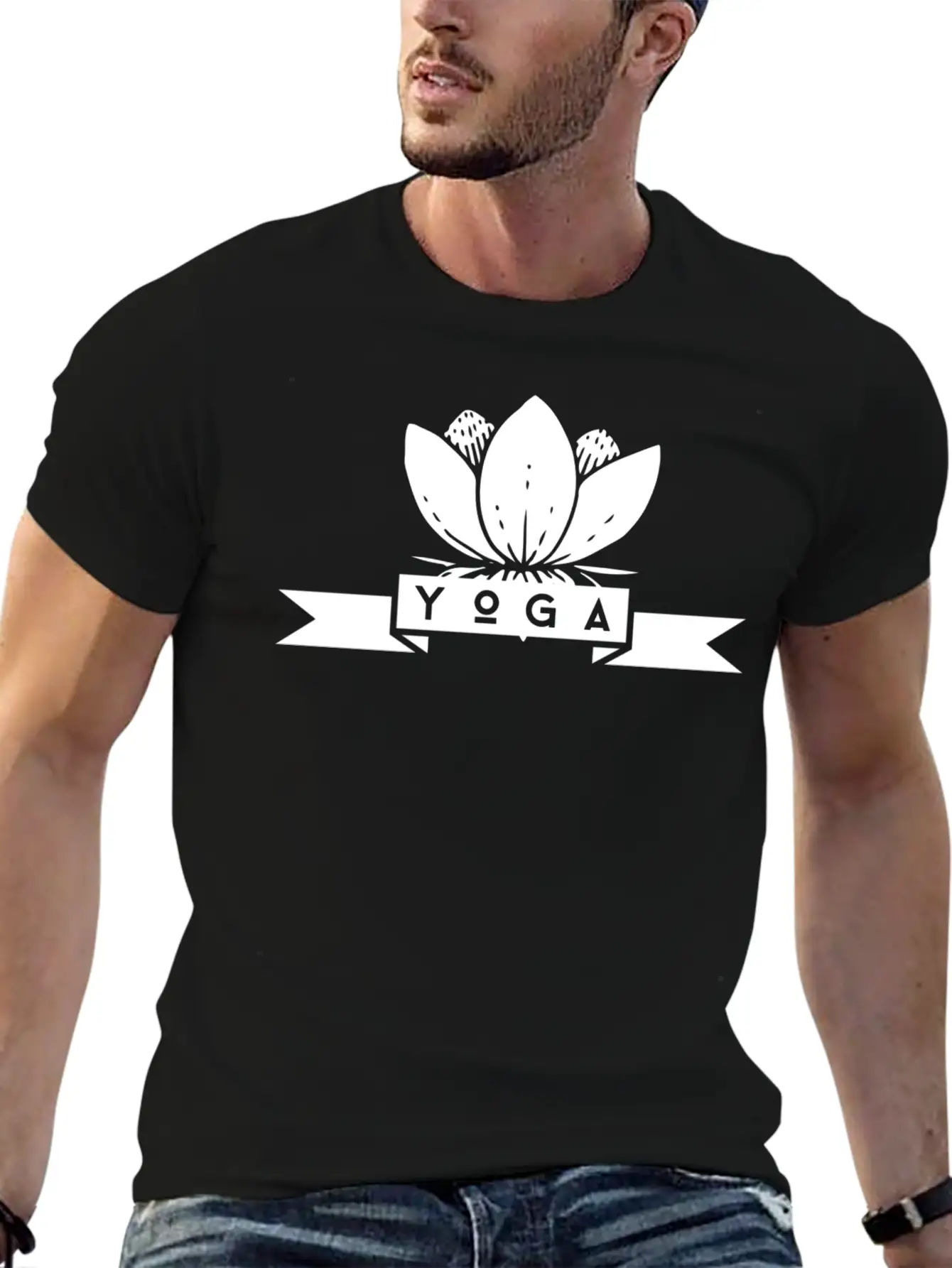 Yoga Flower White Timeless Short Sleeve Tee – Comfy And Minimalist Design