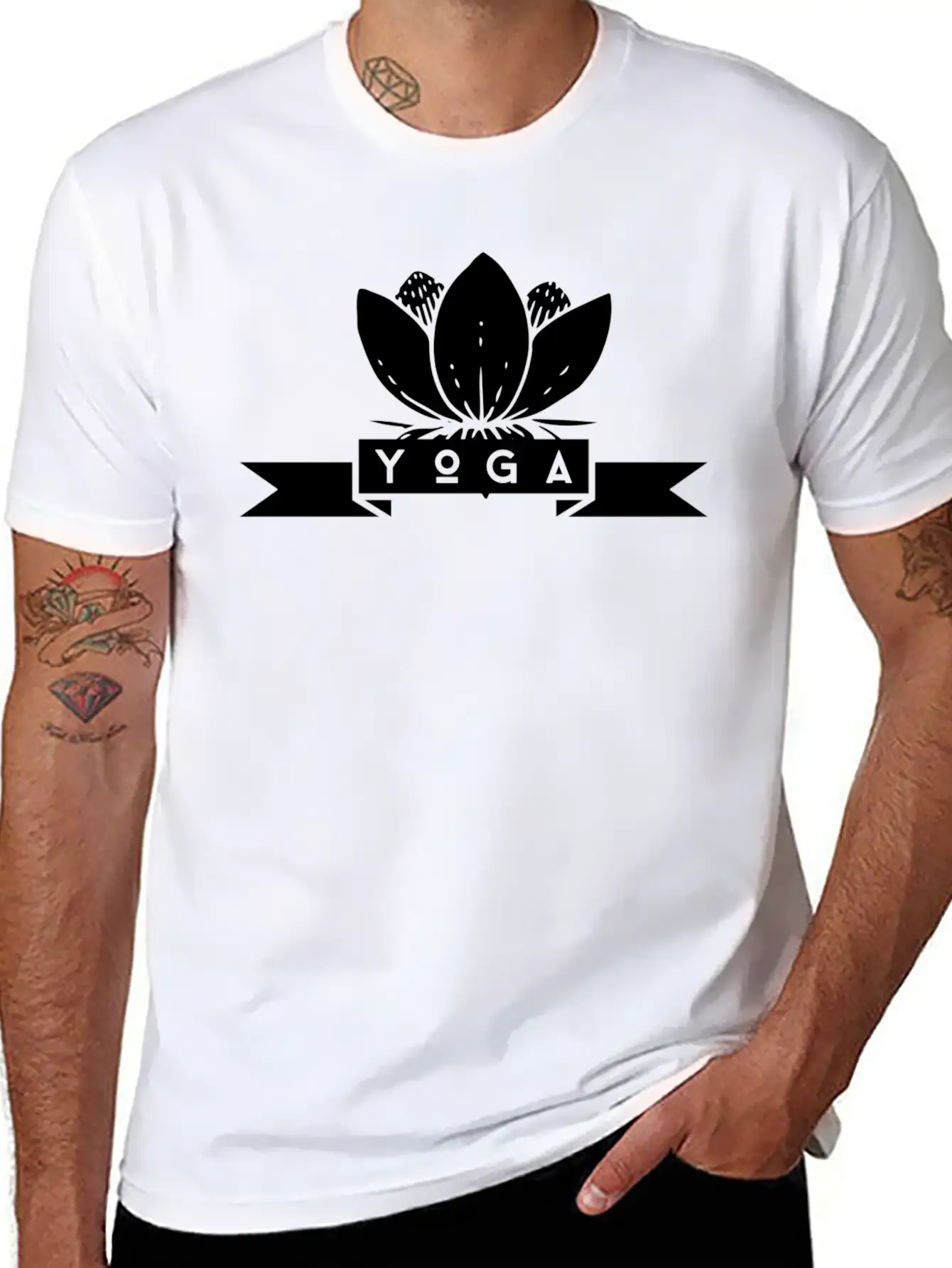 Yoga Flower White Timeless Short Sleeve Tee – Comfy And Minimalist Design