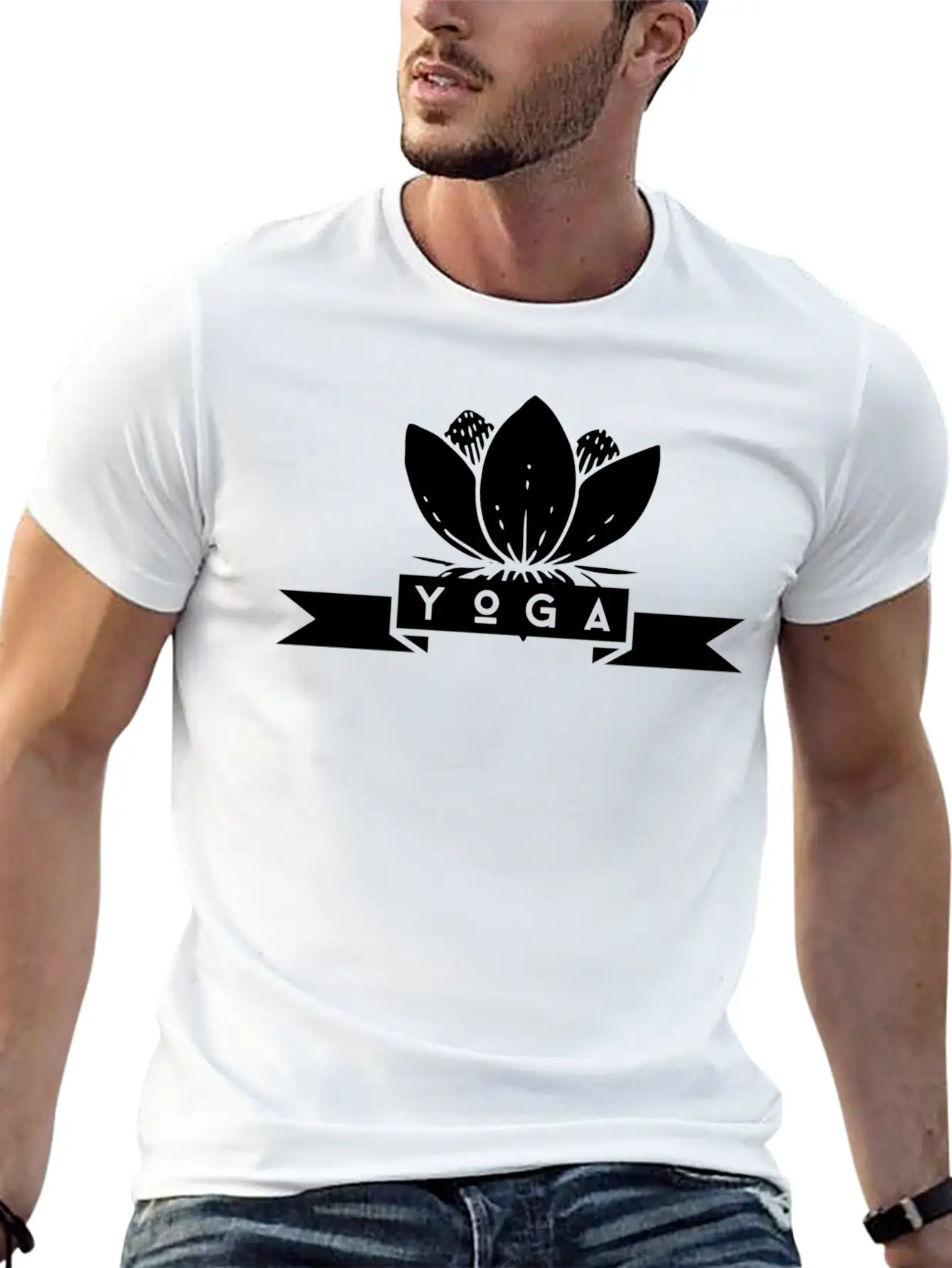 Yoga Flower White Timeless Short Sleeve Tee – Comfy And Minimalist Design