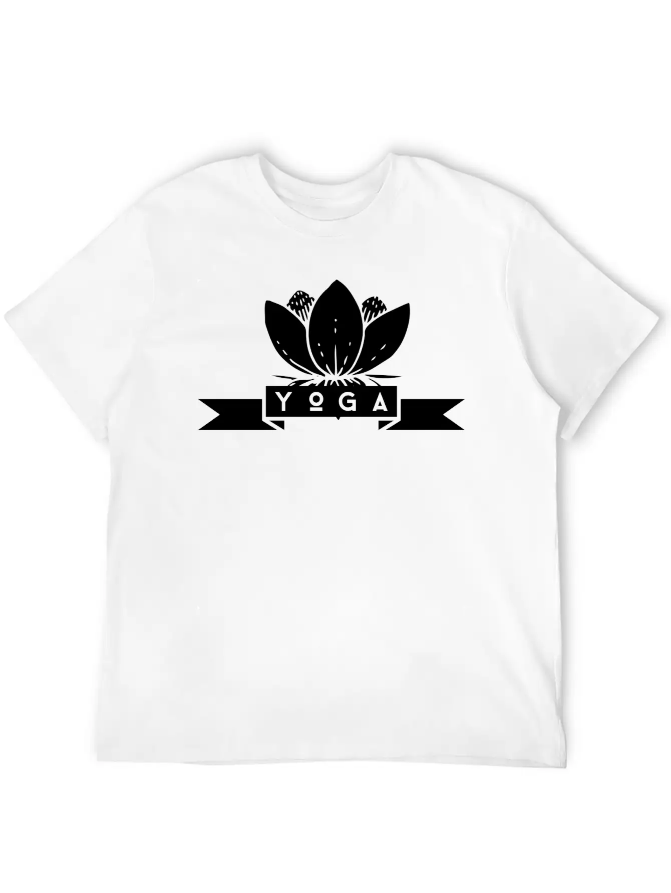 Yoga Flower White Timeless Short Sleeve Tee – Comfy And Minimalist Design