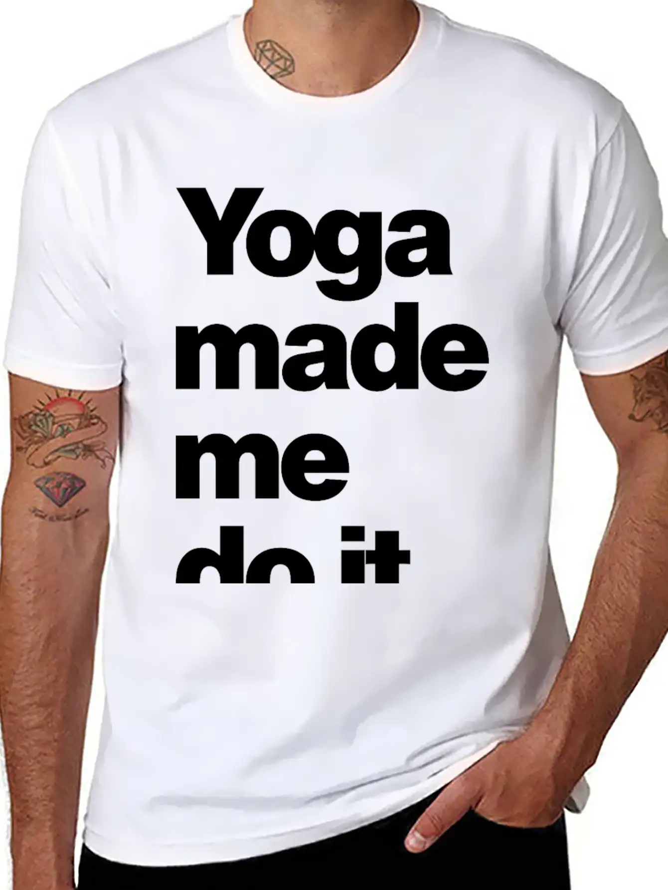 Yoga Made Me Do It Lifestyle Wellness Quote Casual Graphic T-Shirt – Simple And Comfortable Daily Wear
