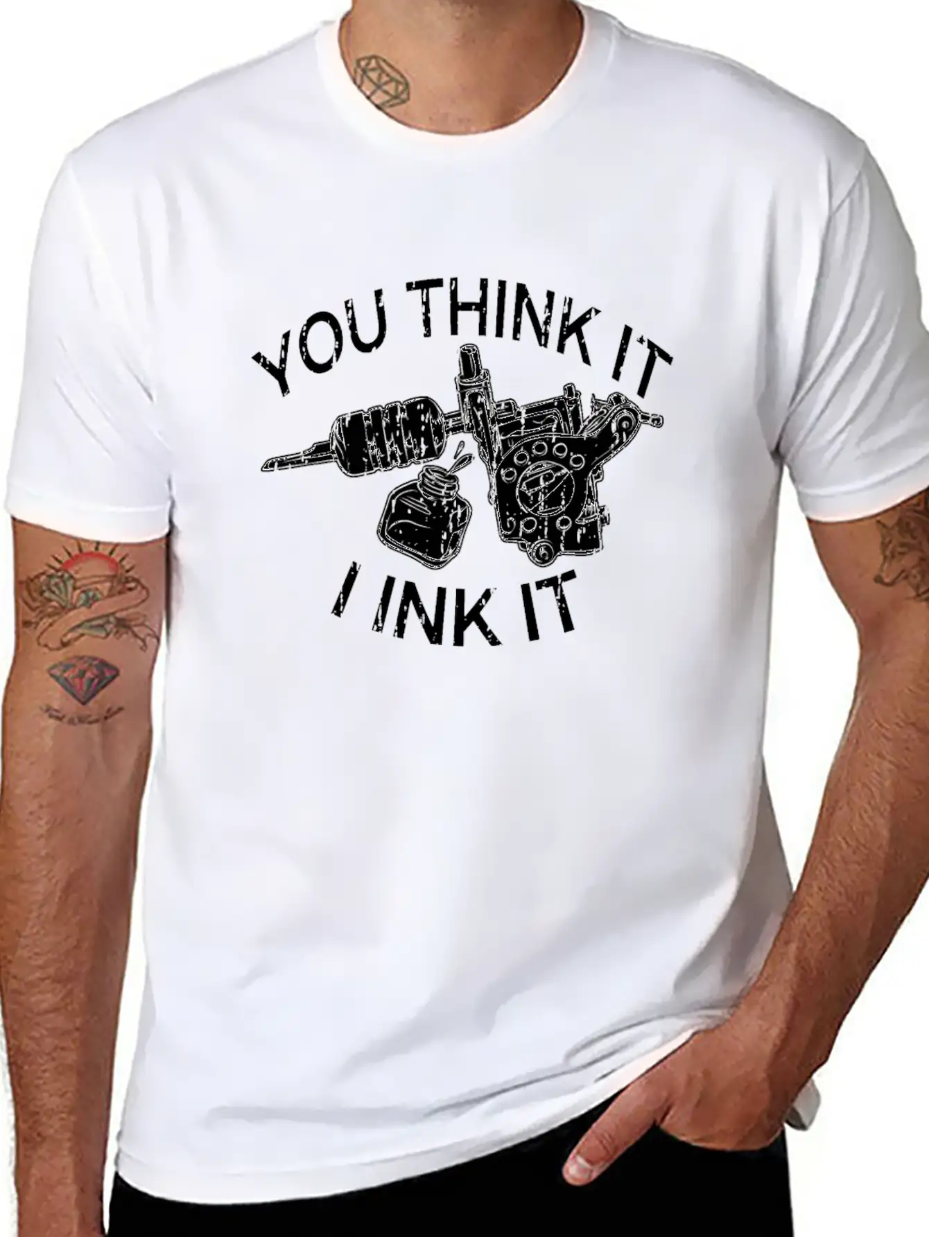 Yout Think It I Ink It Funny Saying Tattoo Artist Casual Graphic T-Shirt – Simple And Comfortable Daily Wear