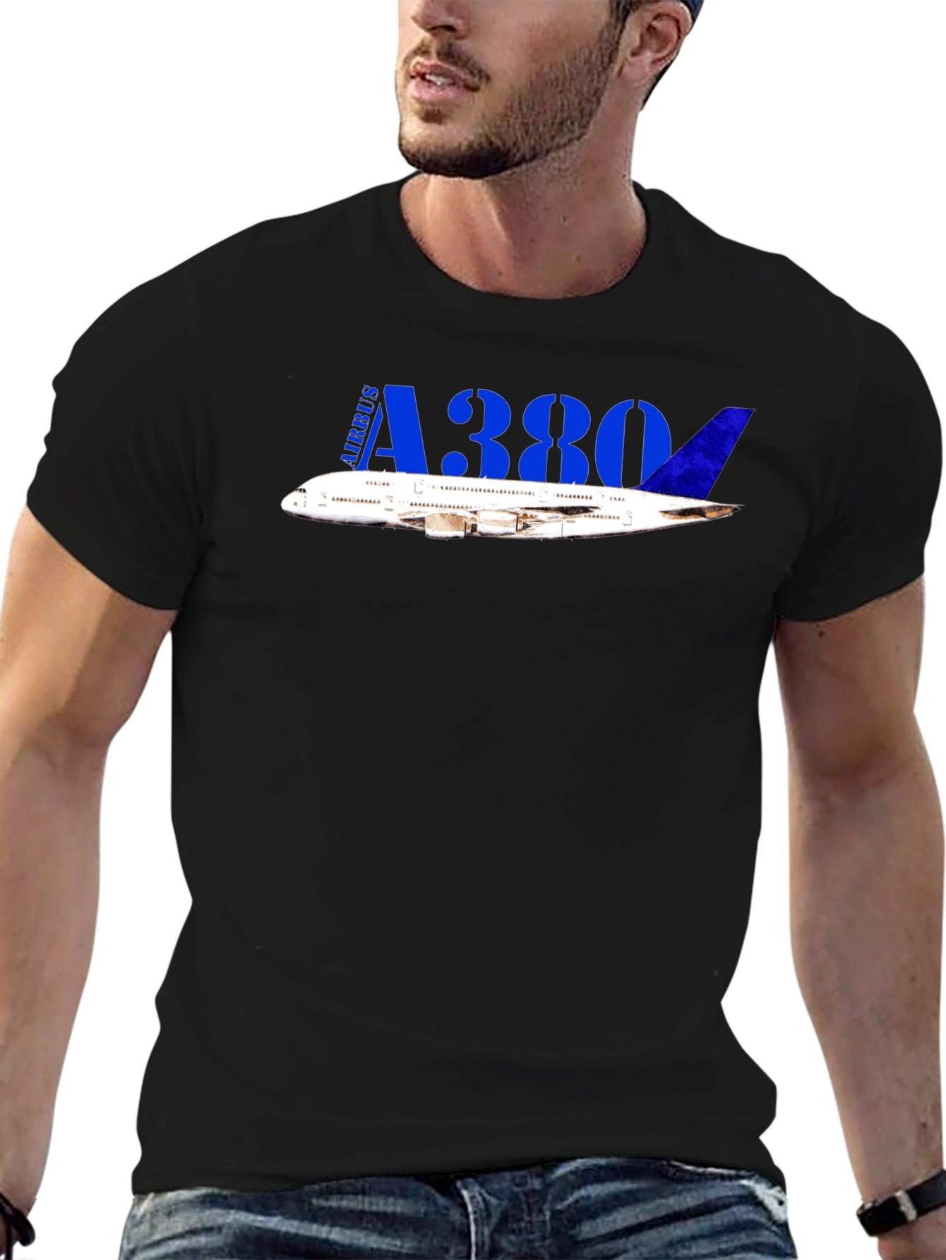 Airbus A380 Black T-Shirt
