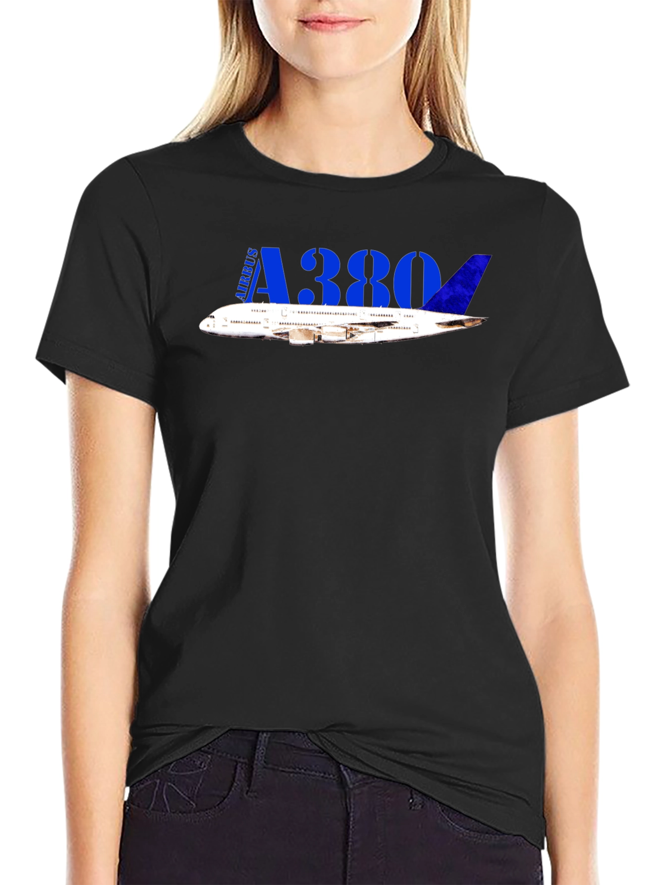 Airbus A380 Black T-Shirt