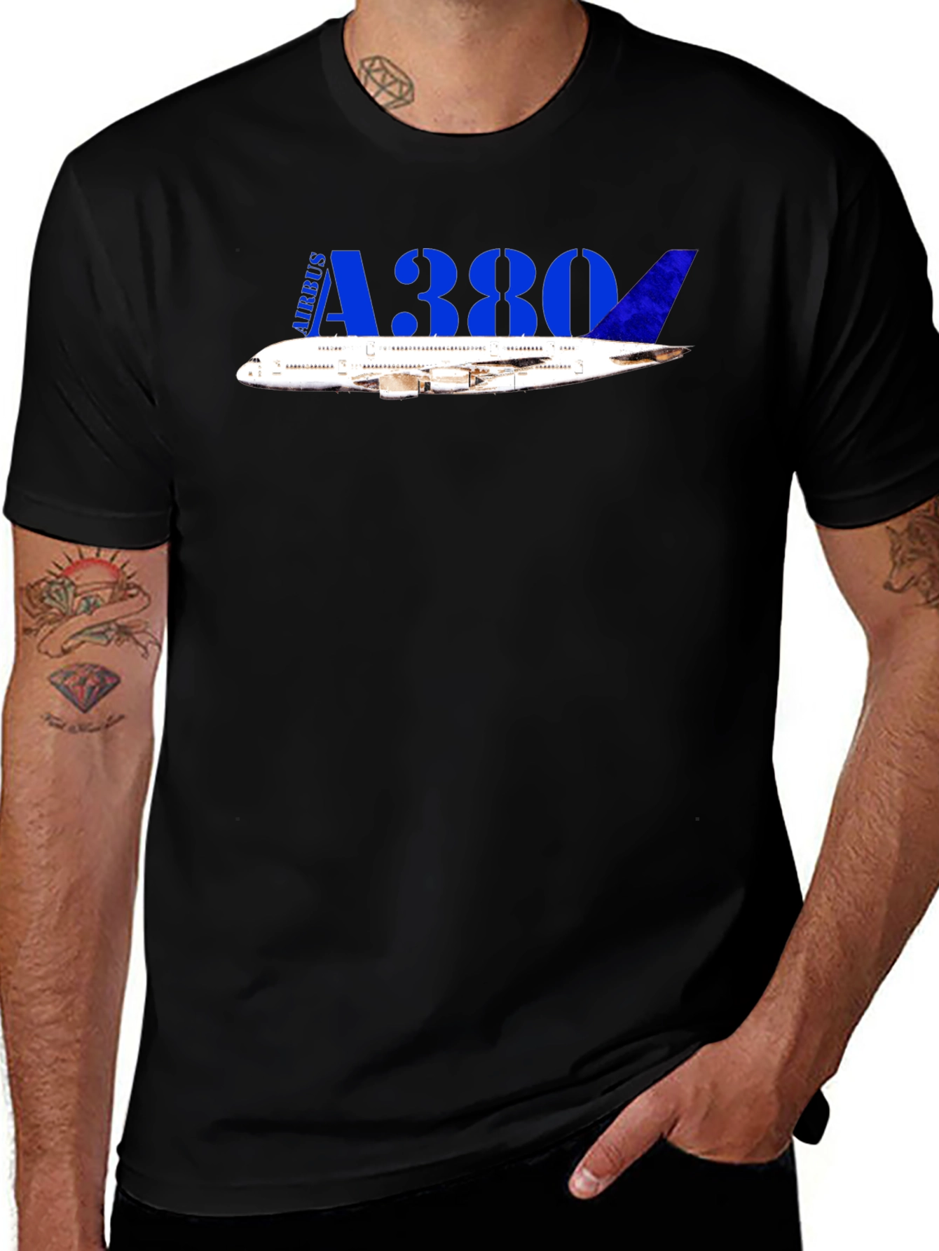 Airbus A380 Black T-Shirt