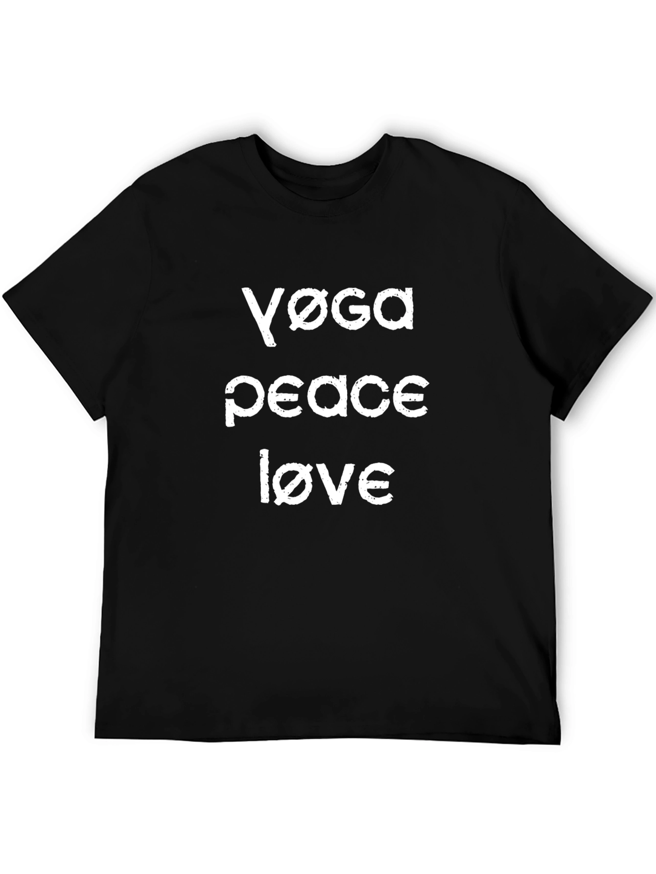 Yoga Peace Love T-Shirt - Casual Black Tee