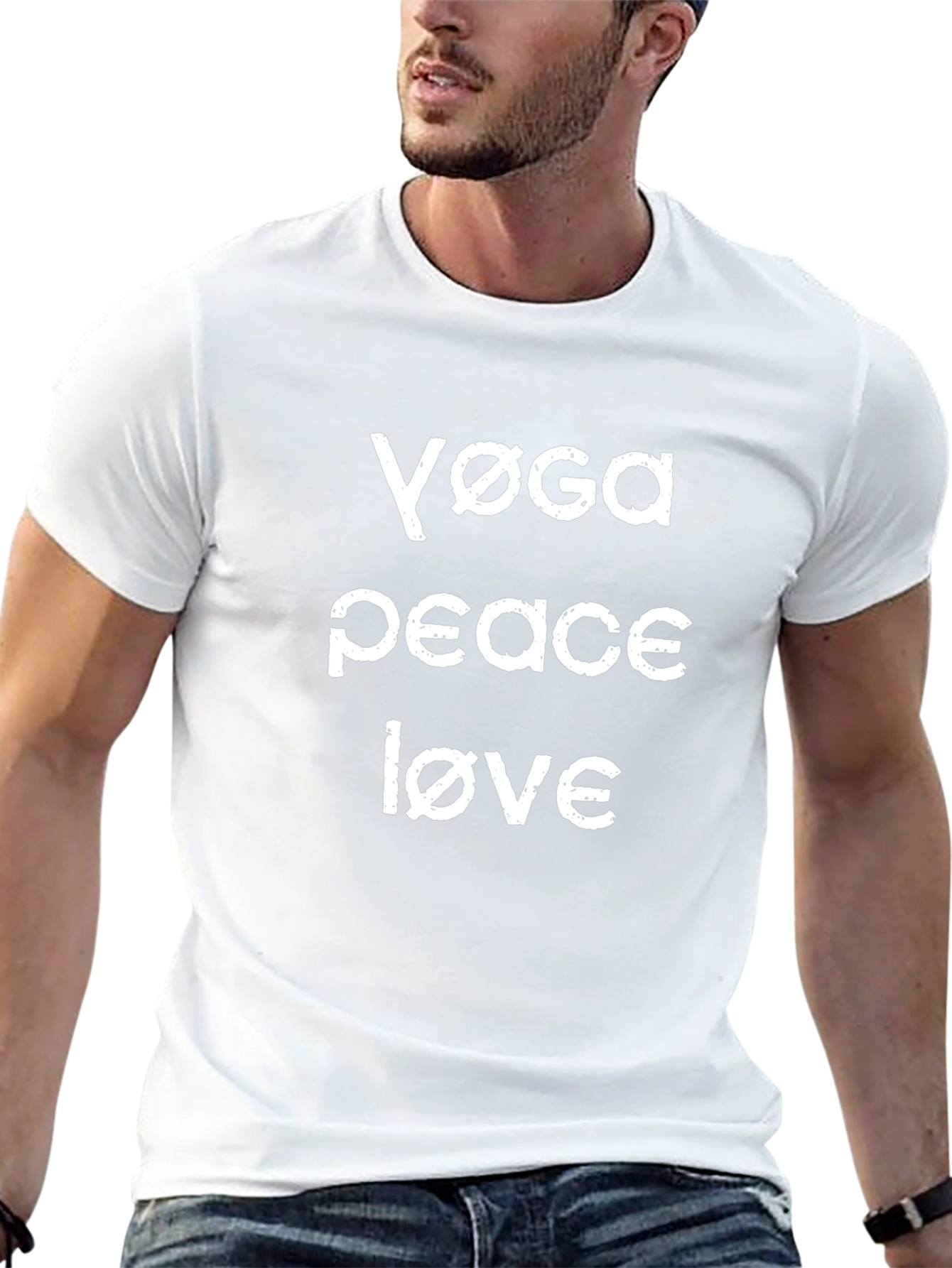 Yoga Peace Love T-Shirt - Casual Black Tee