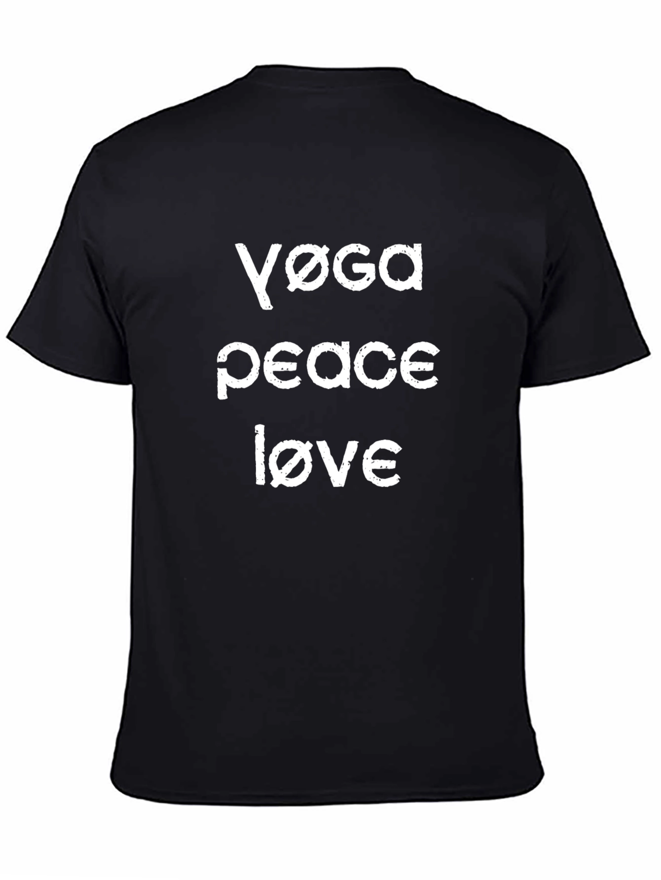 Yoga Peace Love T-Shirt - Casual Black Tee