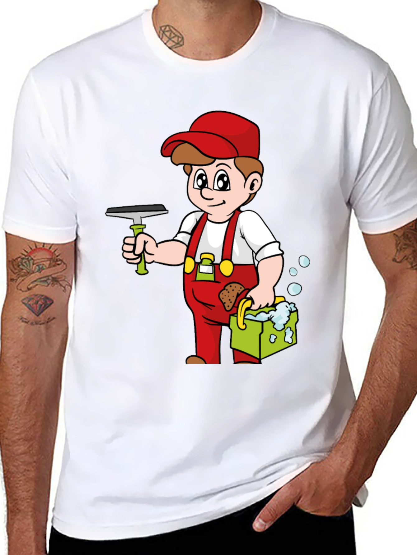 Window Cleaner Cartoon T-Shirt