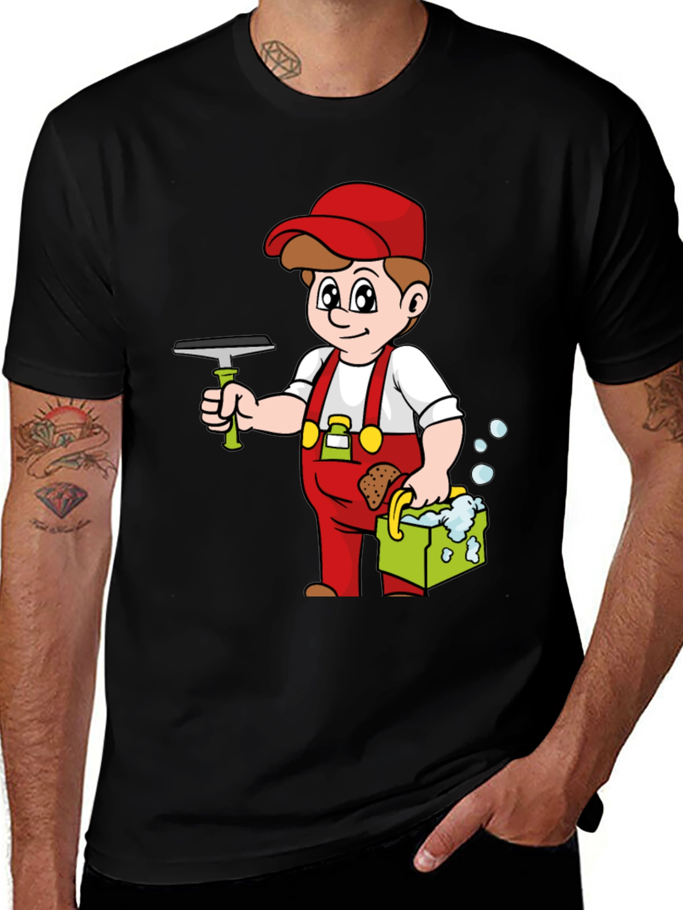Window Cleaner Cartoon T-Shirt