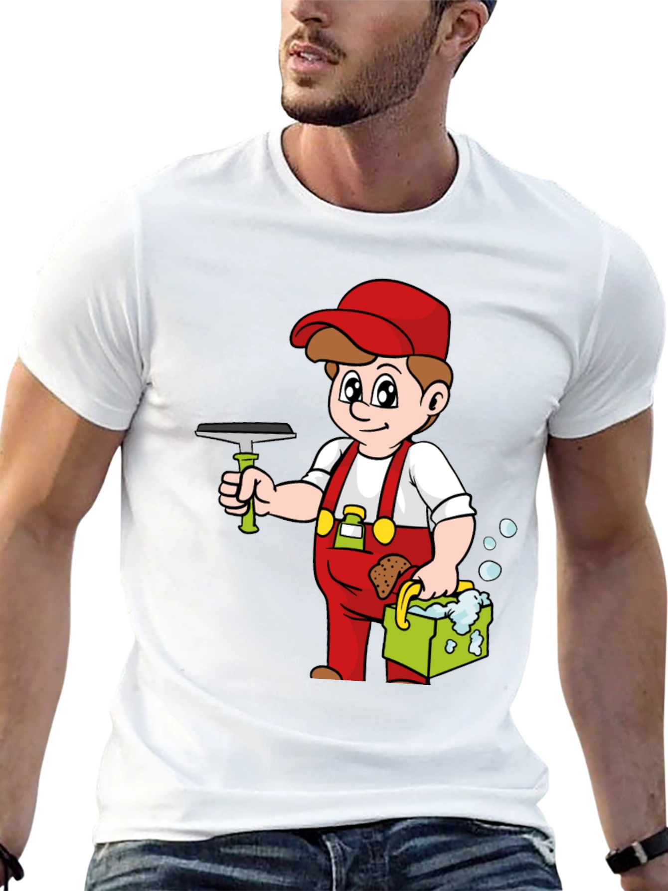 Window Cleaner Cartoon T-Shirt