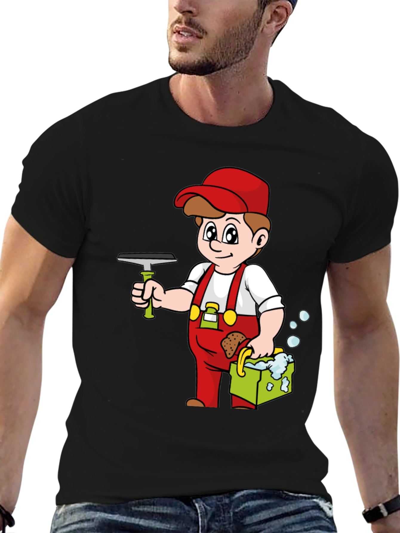Window Cleaner Cartoon T-Shirt