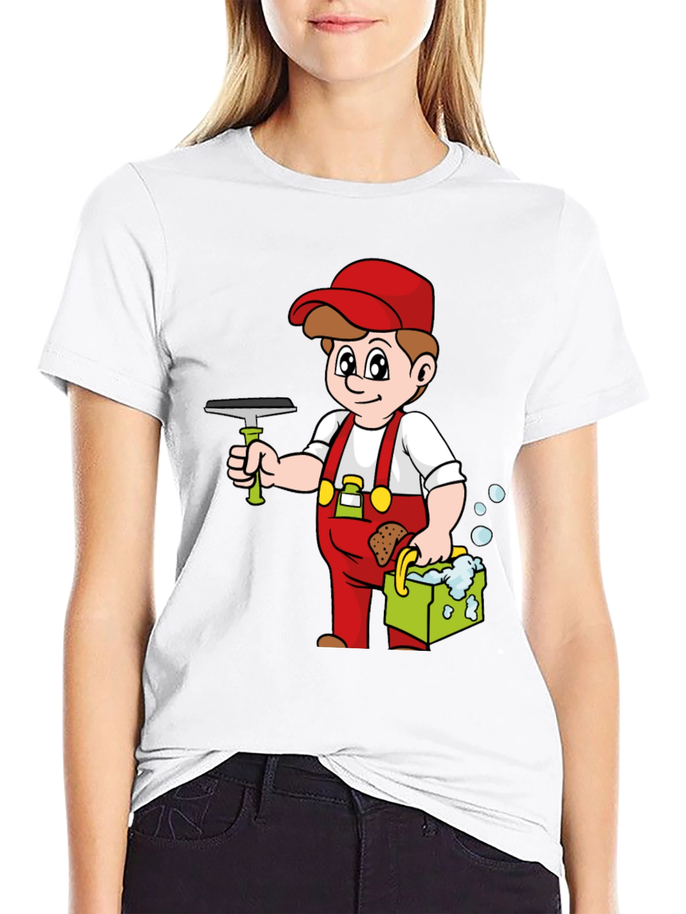 Window Cleaner Cartoon T-Shirt