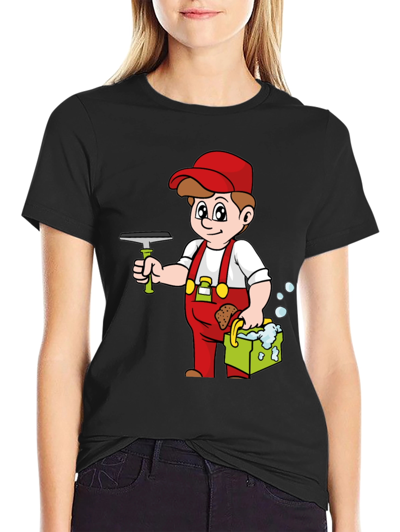 Window Cleaner Cartoon T-Shirt