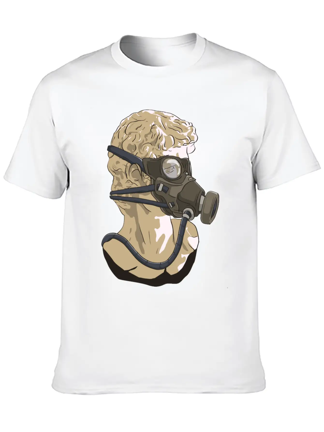 Zombiecore Aesthetic David Head Statue Mask Timeless Short Sleeve Tee – Comfy And Minimalist Design