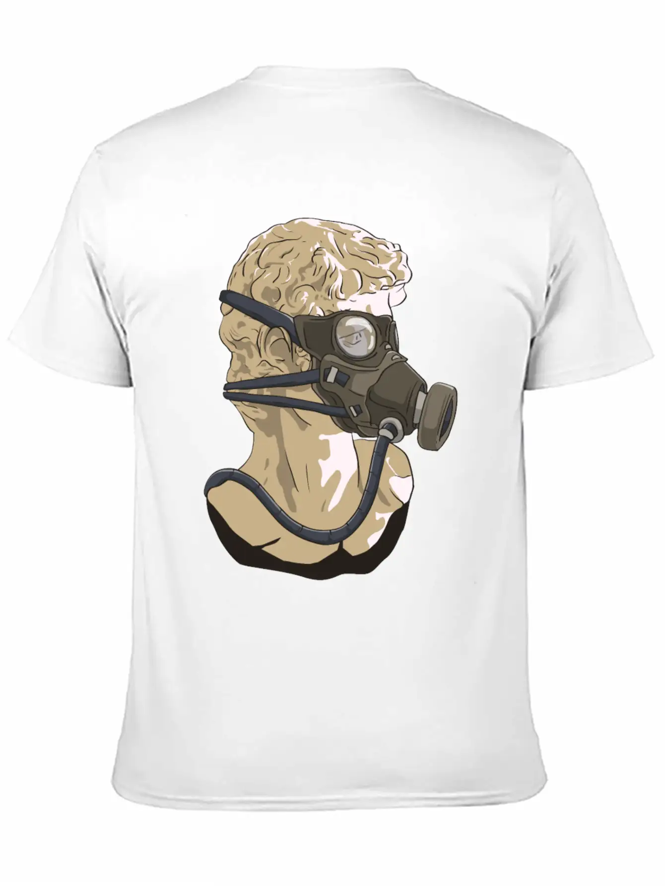 Zombiecore Aesthetic David Head Statue Mask Timeless Short Sleeve Tee – Comfy And Minimalist Design