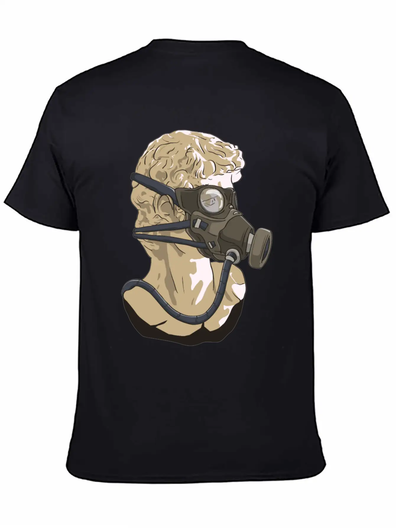 Zombiecore Aesthetic David Head Statue Mask Timeless Short Sleeve Tee – Comfy And Minimalist Design