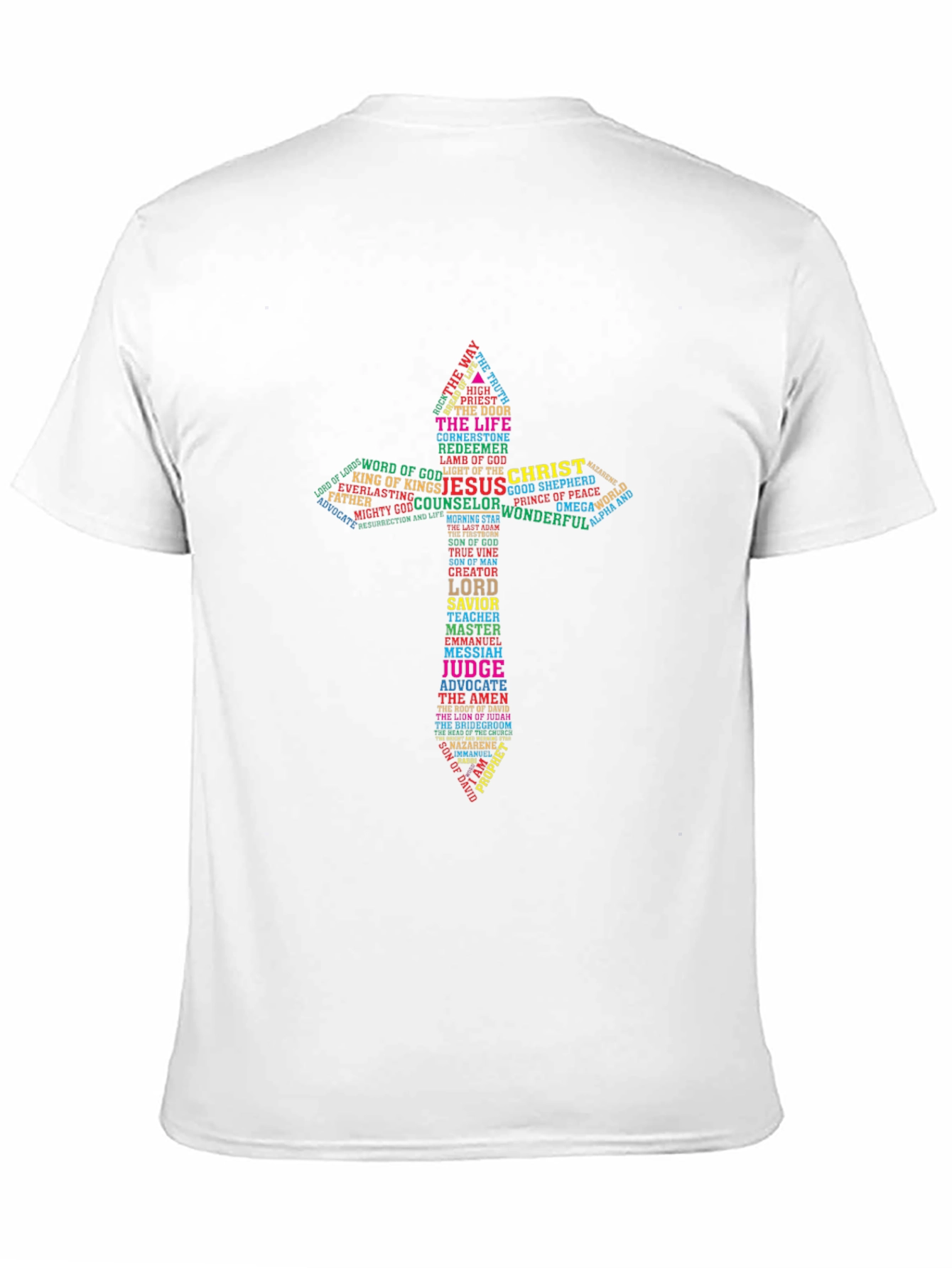 Word Art Cross Graphic Print Mens T-Shirt