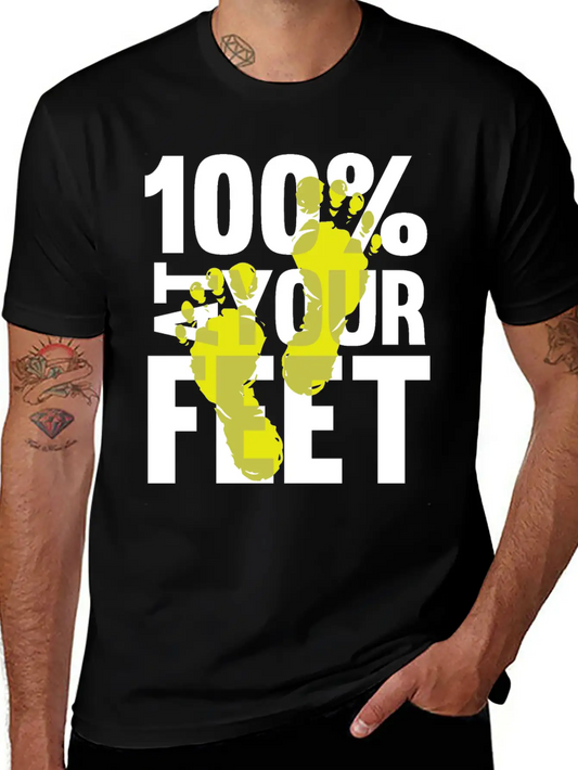 100% At Your Feet Casual Graphic T-Shirt – Simple And Comfortable Daily Wear