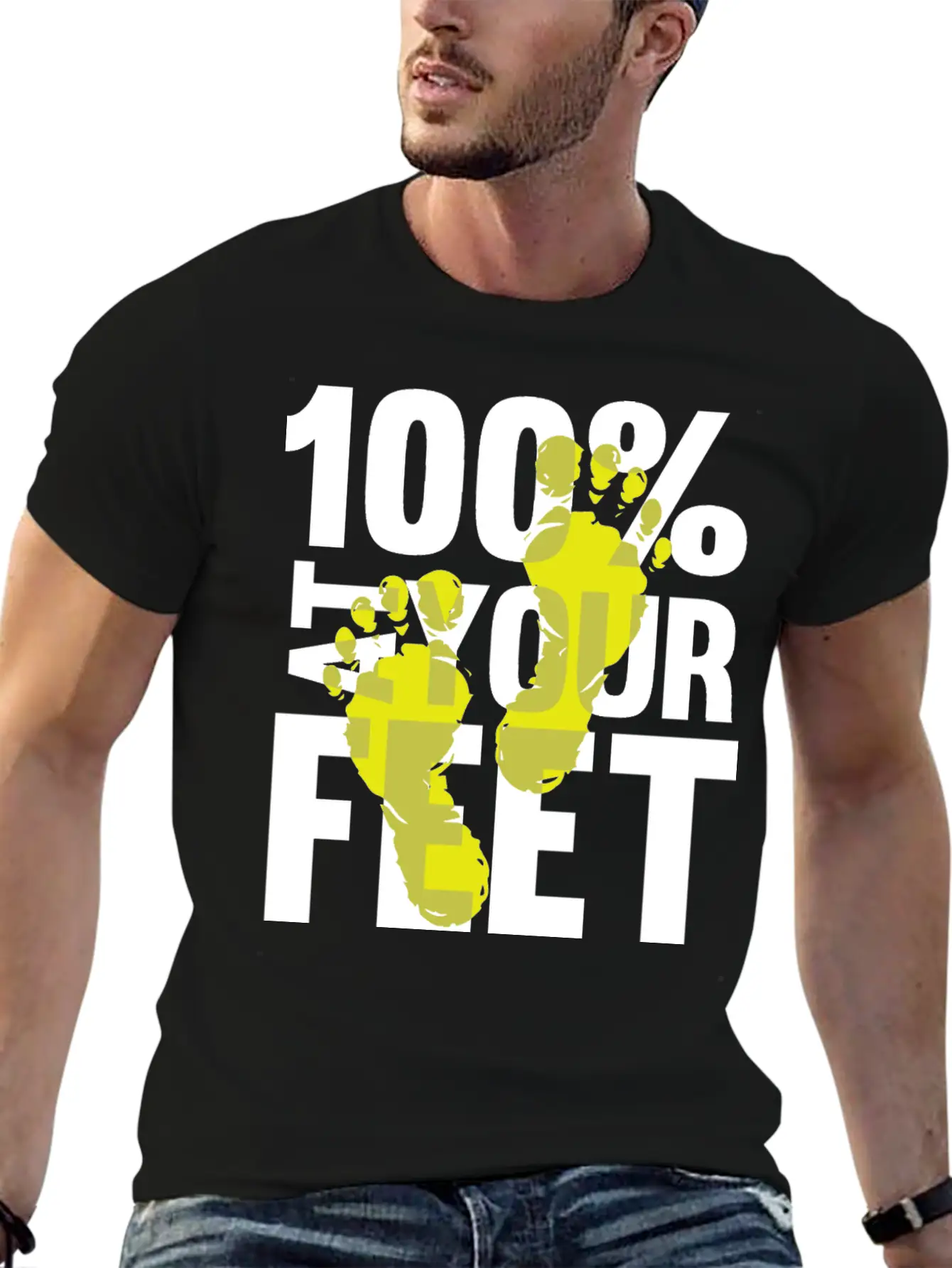 100% At Your Feet Casual Graphic T-Shirt – Simple And Comfortable Daily Wear