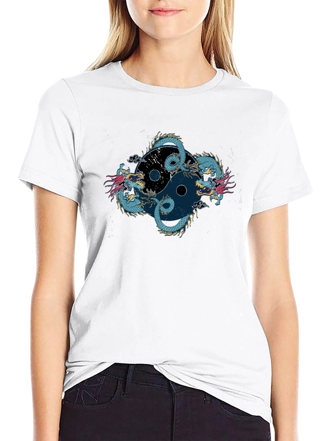 Yin Yang Dragon Graphic Tee - Classic Fit