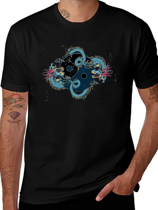 Yin Yang Dragon Graphic Tee - Classic Fit