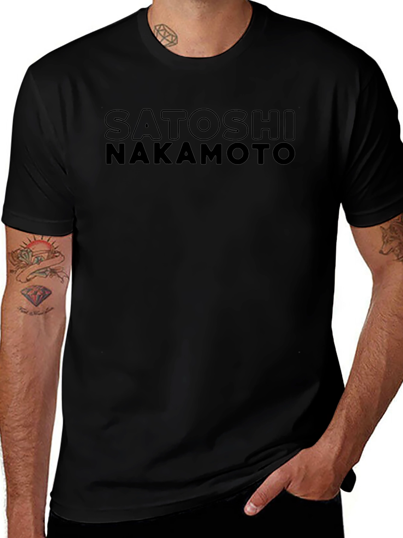 Satoshi Nakamoto Black Graphic Tee - Crypto Fan Apparel