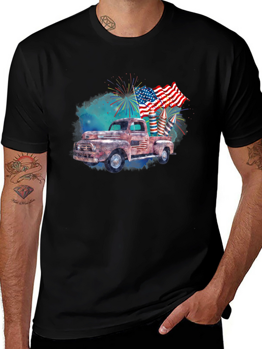 Rustic American Flag Truck T-Shirt