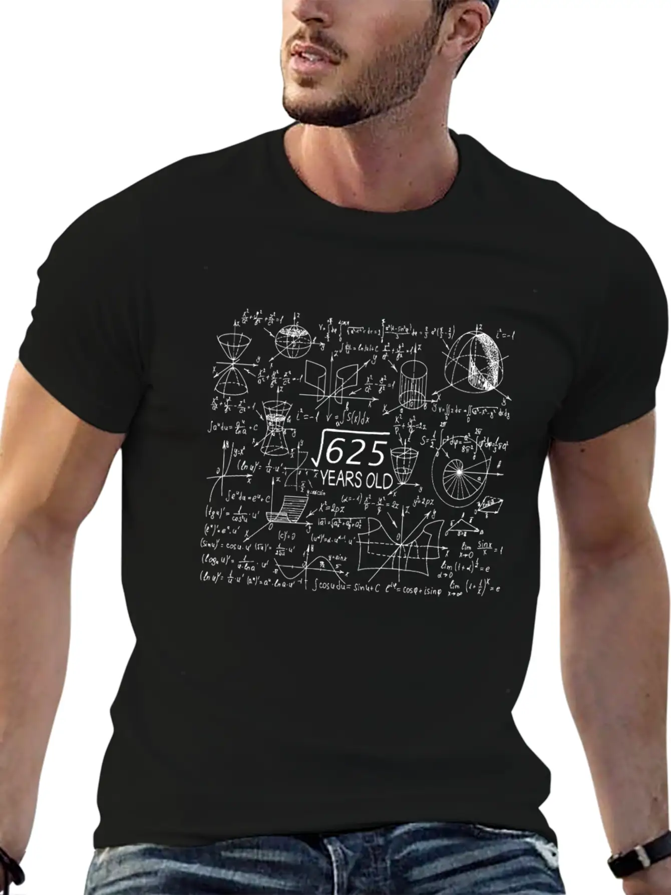 25th Birthday Root Of 625 Math Casual Graphic T-Shirt – Simple And Comfortable Daily Wear