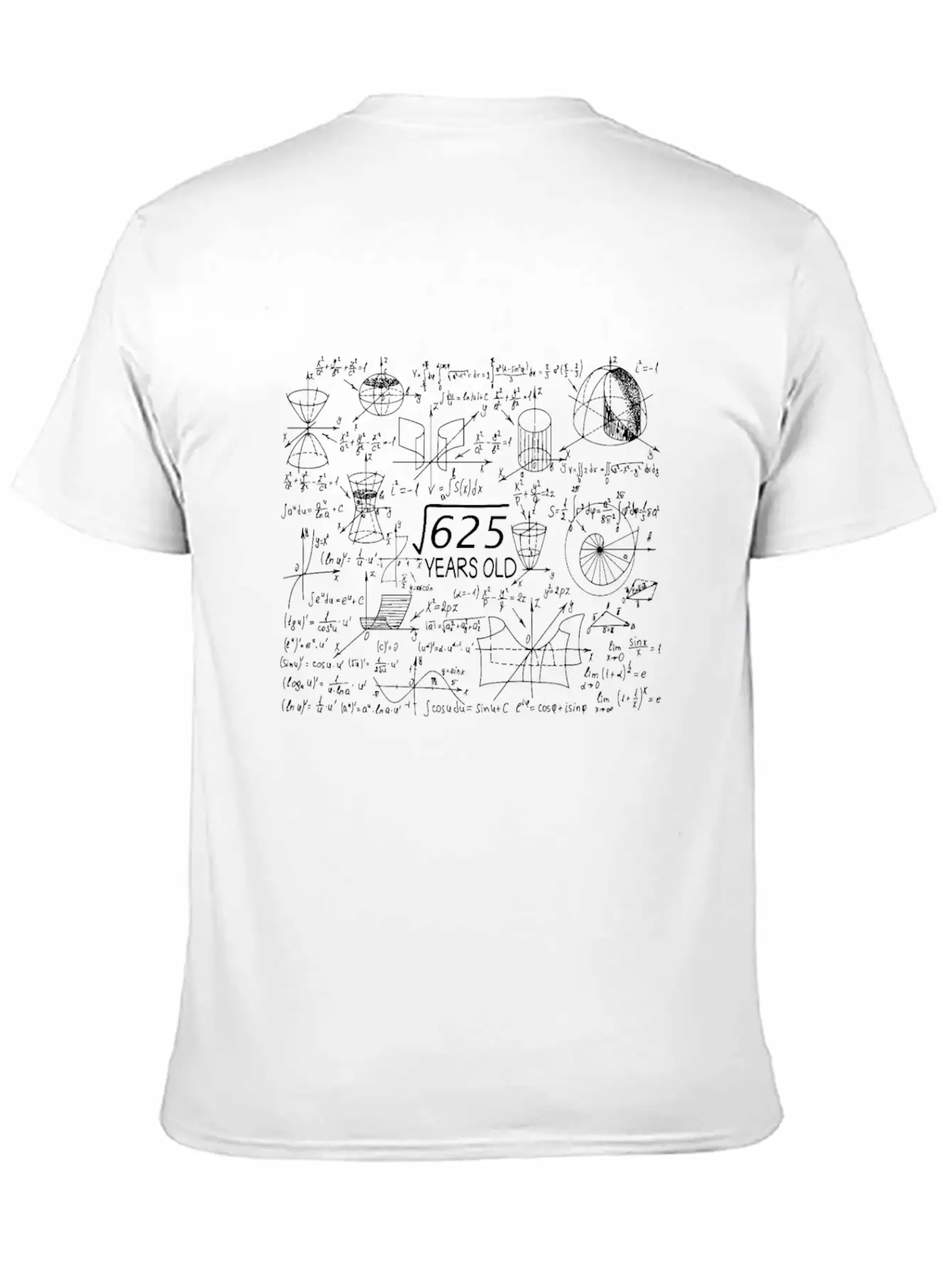 25th Birthday Root Of 625 Math Casual Graphic T-Shirt – Simple And Comfortable Daily Wear