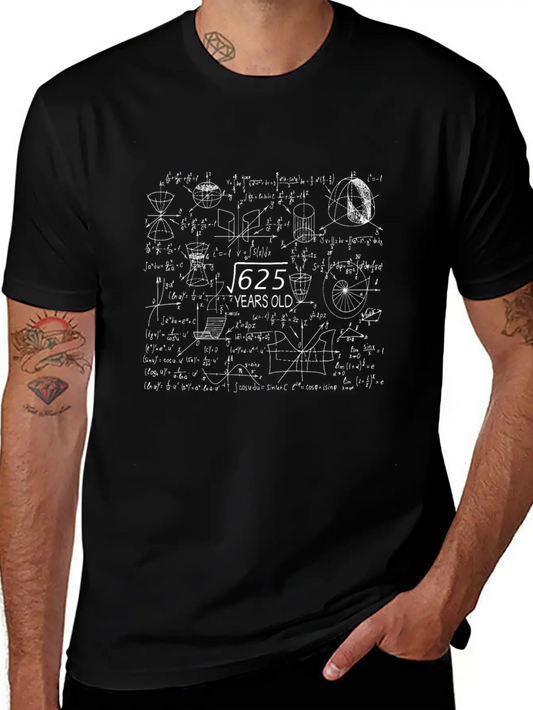 25th Birthday Root Of 625 Math Casual Graphic T-Shirt – Simple And Comfortable Daily Wear