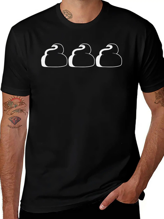 3 Heap Group Team Pattern Design Little Shit Poiso Casual Graphic T-Shirt – Simple And Comfortable Daily Wear