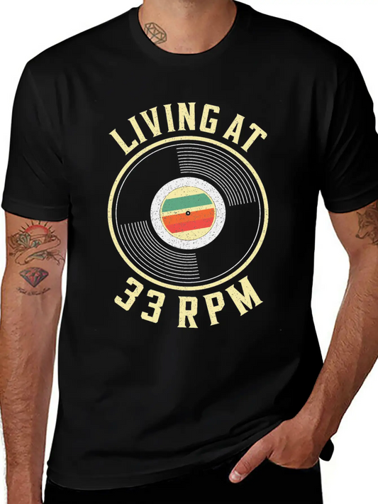 33RPM Vinyl Record Collecting Music Record Player Casual Graphic T-Shirt – Simple And Comfortable Daily Wear