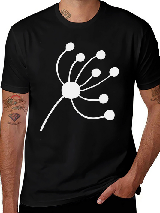 Abstract Floral Graphic Black T-Shirt