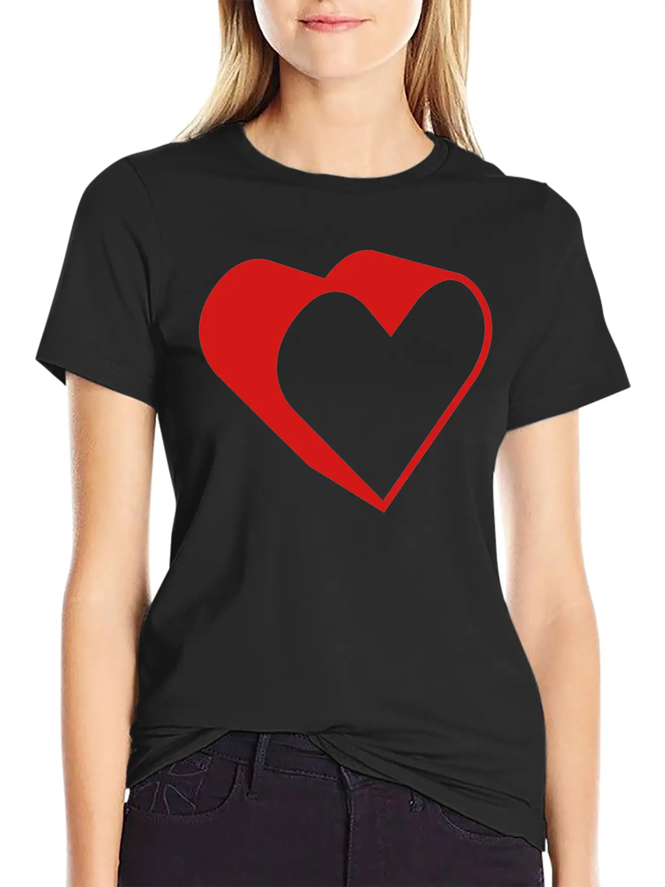 3d Heart Casual Graphic T-Shirt – Simple And Comfortable Daily Wear