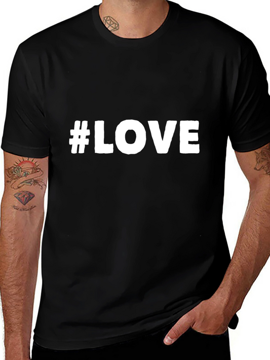 #LOVE Graphic Tee - Classic Black Cotton T-Shirt