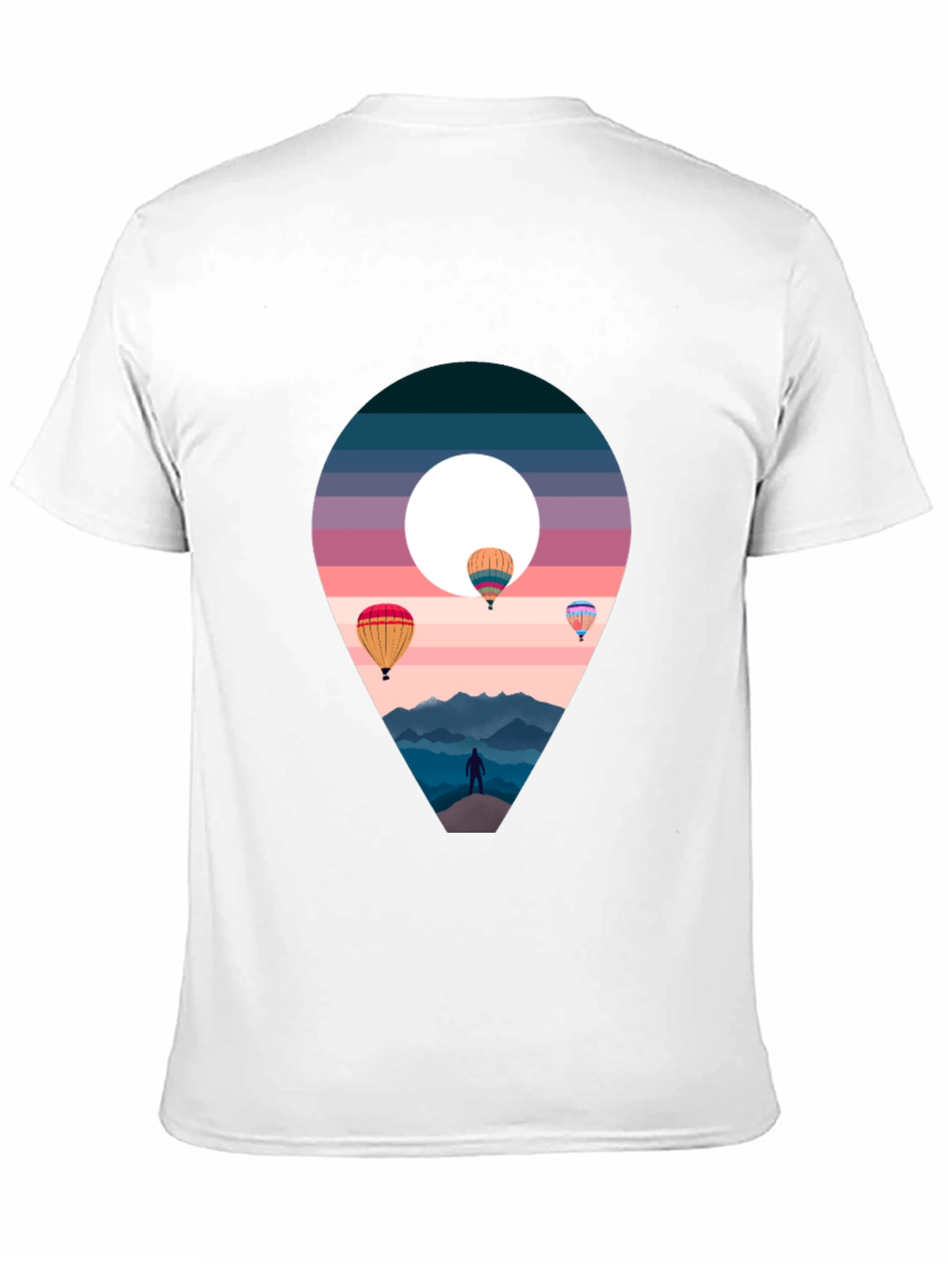 Adventure Awaits Black T-Shirt - Hot Air Balloons