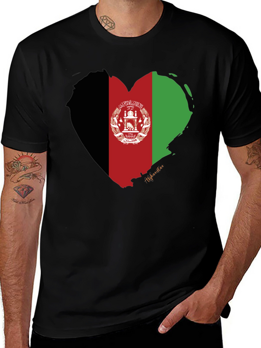 Afghanistan Flag Heart T-Shirt
