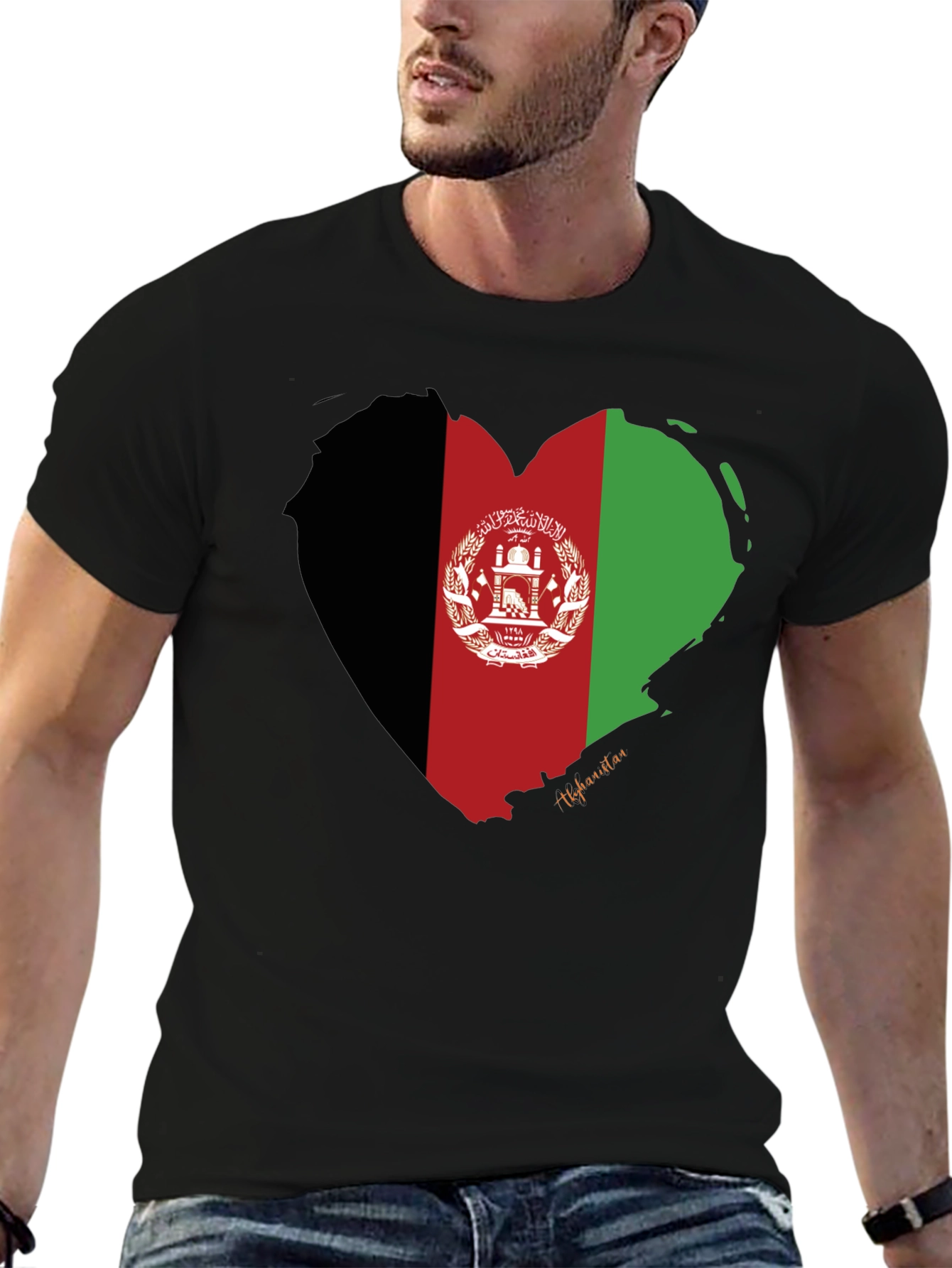 Afghanistan Flag Heart T-Shirt