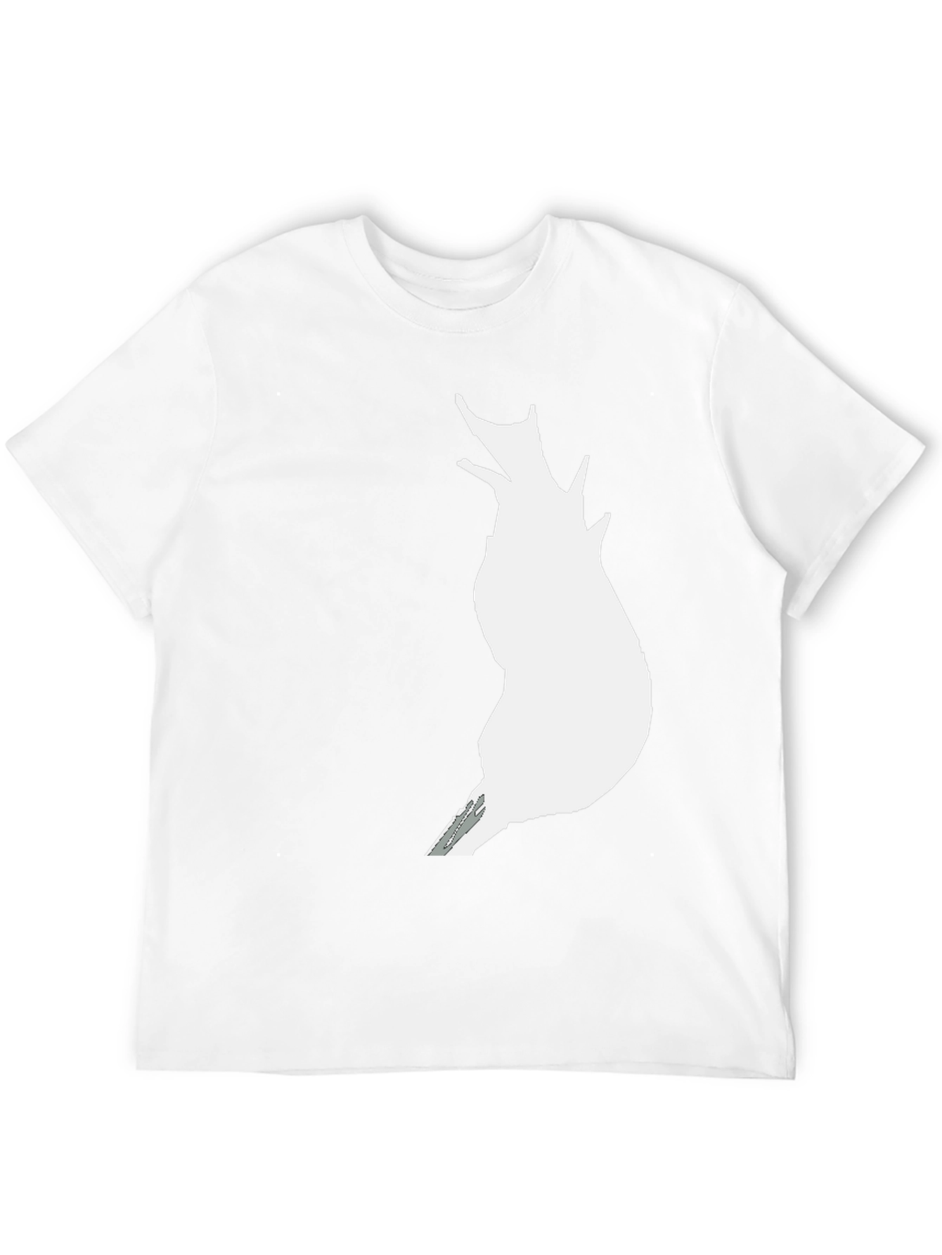 Abstract White Print Black T-Shirt