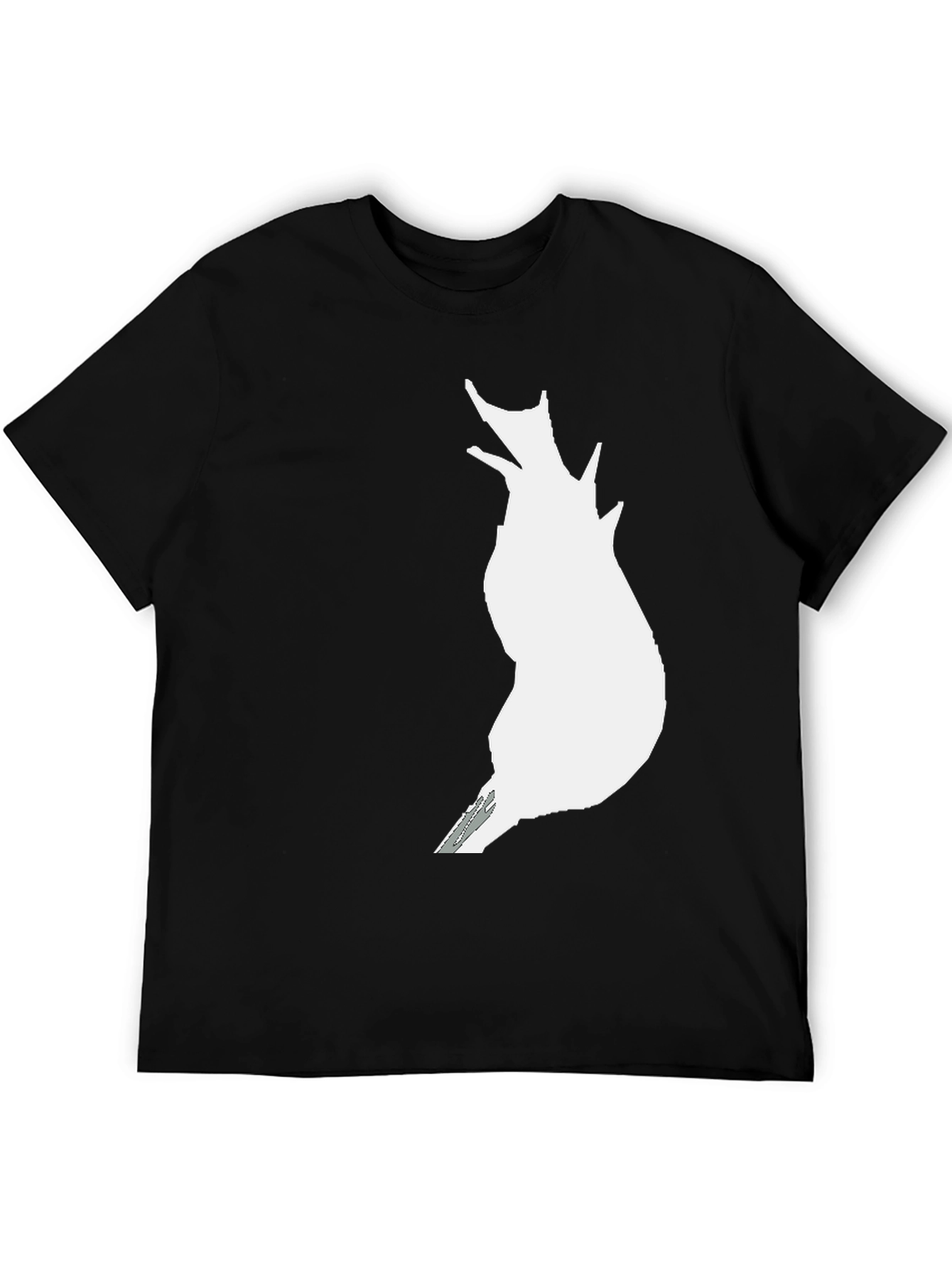Abstract White Print Black T-Shirt