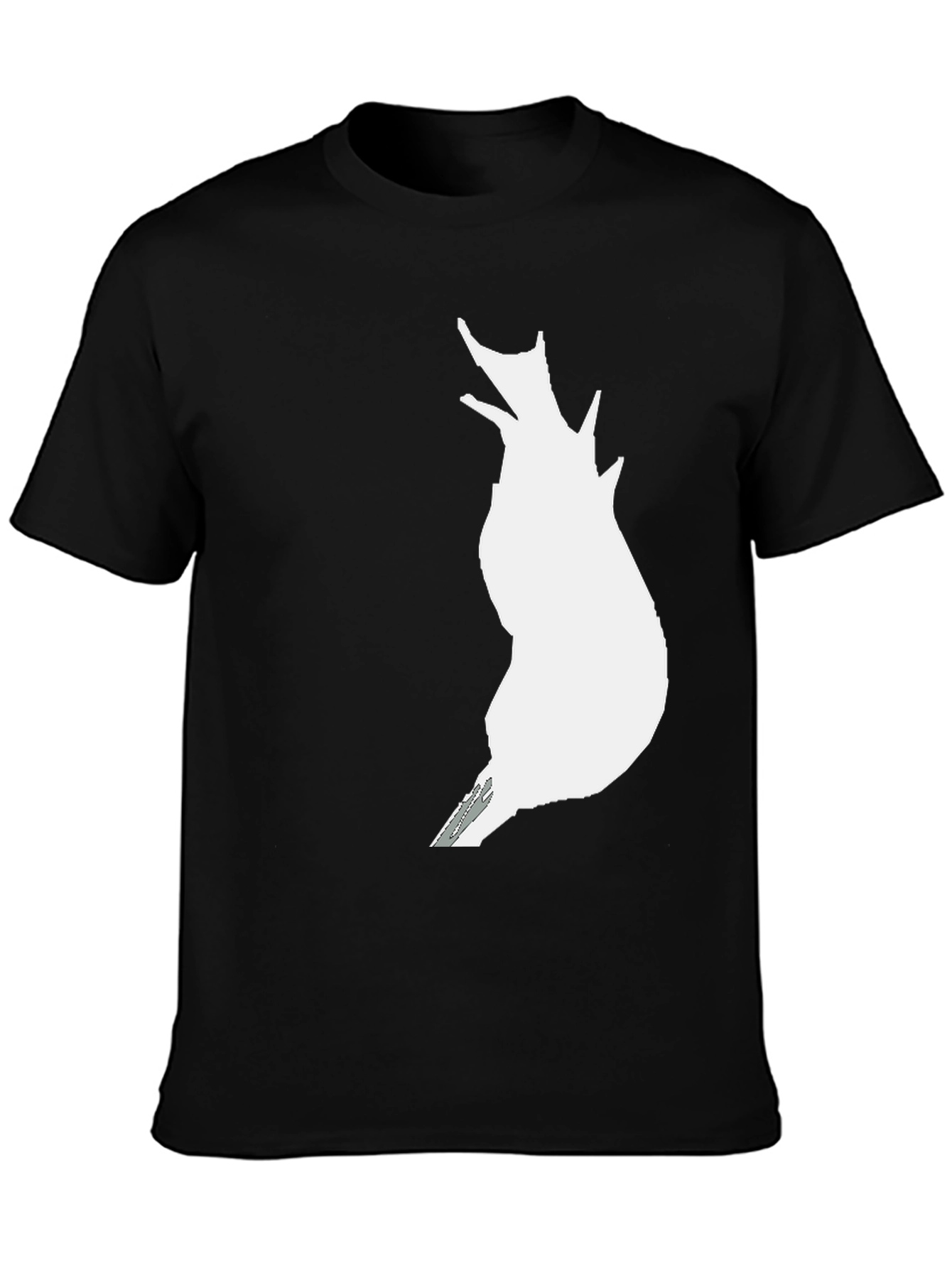 Abstract White Print Black T-Shirt