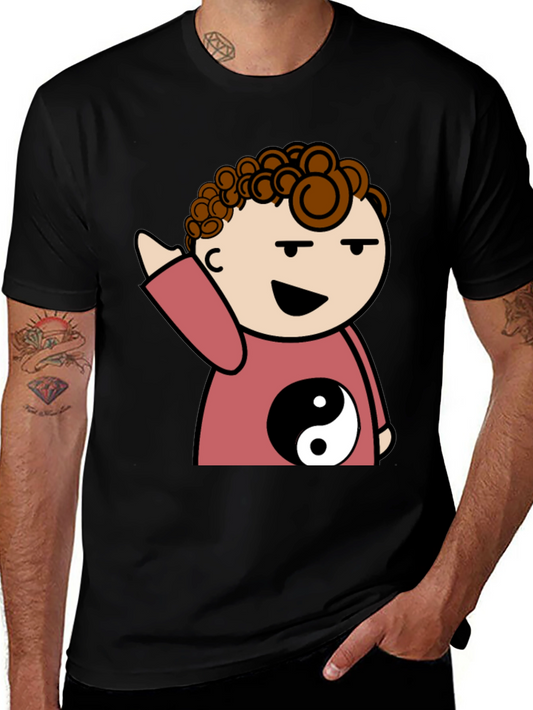Yin Yang Cartoon Character Graphic T-Shirt