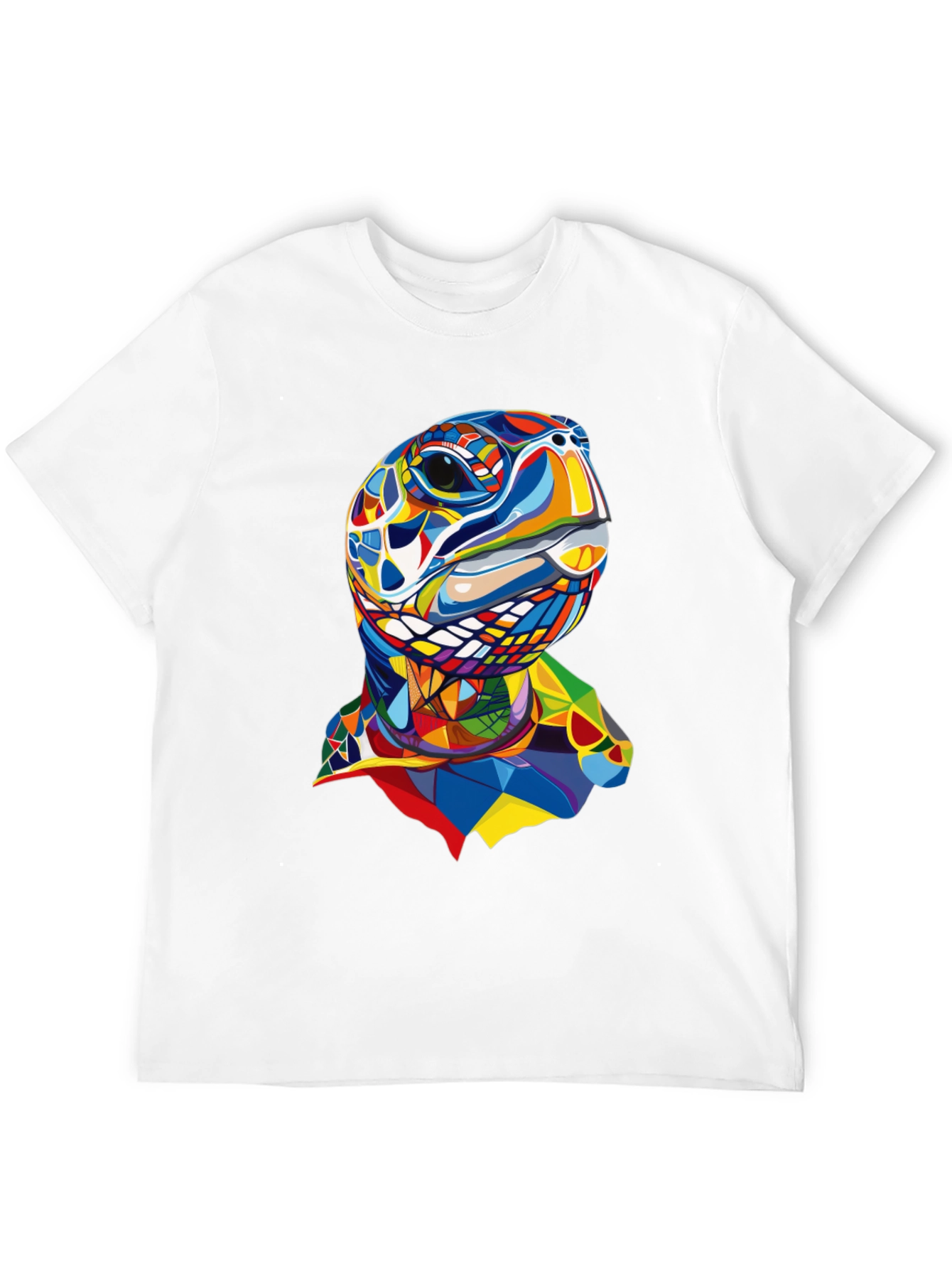 Abstract Turtle Graphic Tee - Stylish Mens Black T-Shirt
