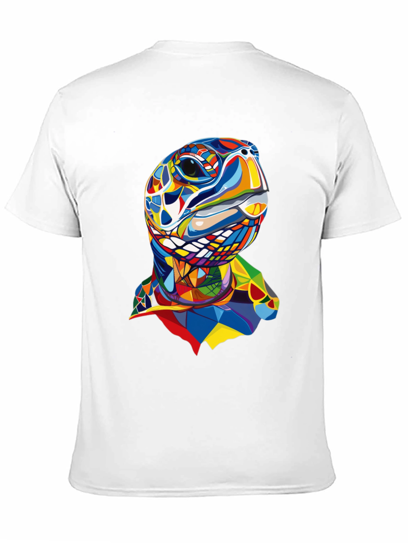 Abstract Turtle Graphic Tee - Stylish Mens Black T-Shirt