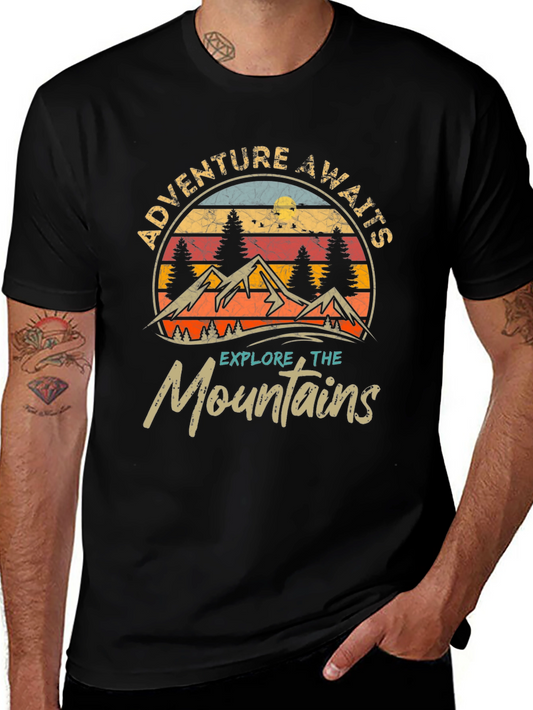Adventure Awaits Graphic Tee - Explore the Mountains!
