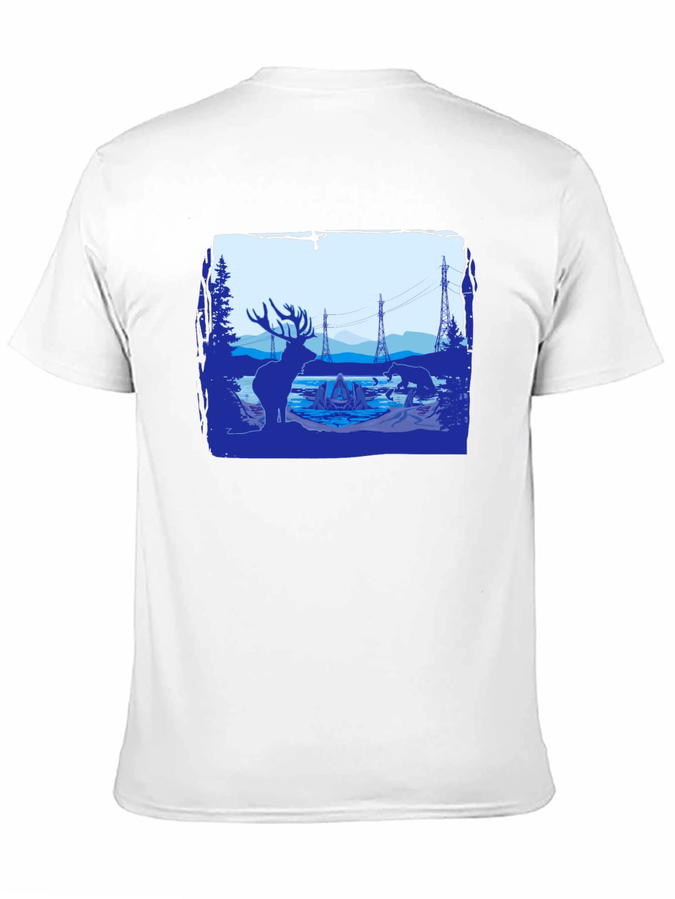 Wildlife Silhouette Graphic Tee - Black