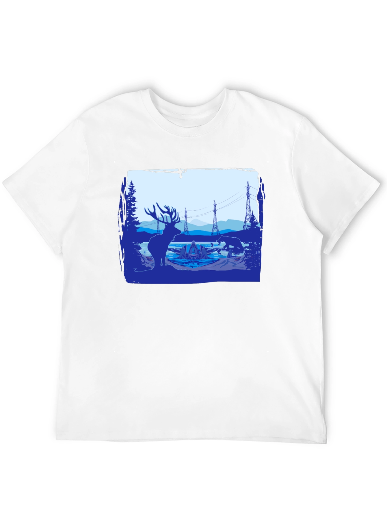 Wildlife Silhouette Graphic Tee - Black